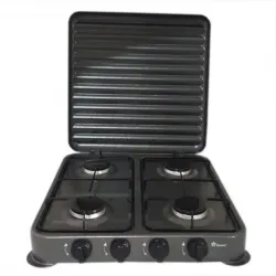 Плита таганок газовий настільна 4 конфорки Domotec MS 6604 Сіра