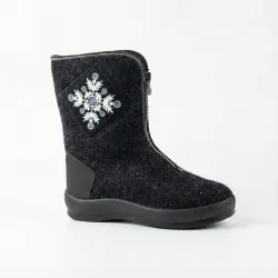 Бурки жіночі високі зимові повстяні на хутрі. Чоботи на блискавці з вишивкою. Розміри 37-42