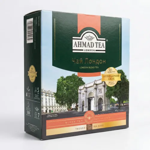 Чай чорний Ahmad Tea Лондон (London Blend) 100 пакетиків | Ювілейна серія 