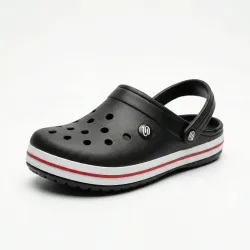 Сабо крокси (пінка) чорні з червоною смугою | Чоловічі, Пляжні, Спортивний стиль, Розміри 41-45