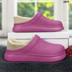 Галоши без задника сабо на меху женские Dago Style малиновые 40