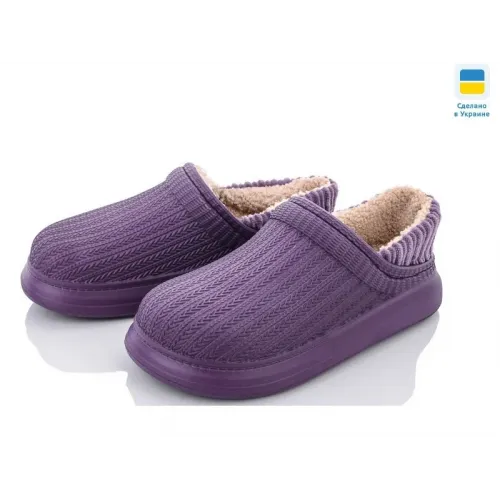 Галоши без задника сабо на меху женские Dago Style фиолетовые