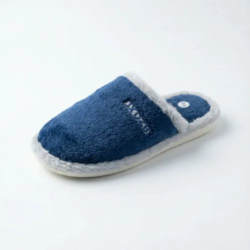 Чоловічі плюшеві капці закриті (Сині). Теплі кімнатні тапочки 41-45 р.