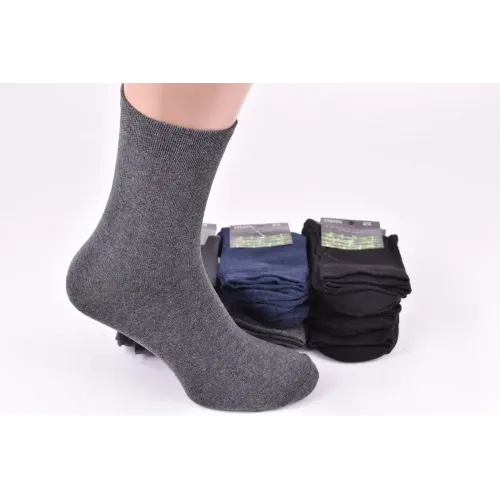 Шкарпетки чоловічі однотонні БАМБУК 40 - 45 Mix | 12 пар