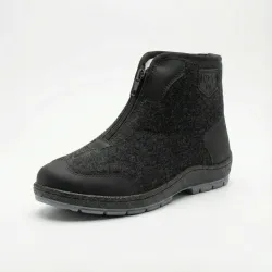 Чоловічі зимові бурки Dago Style (Львів) на хутрі з блискавкою, чорні