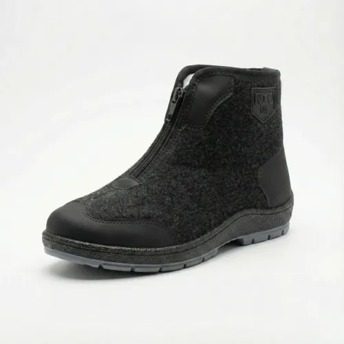 Чоловічі зимові бурки Dago Style (Львів) на хутрі з блискавкою, чорні