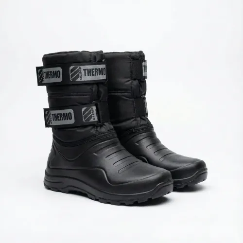 Мужские зимние сапоги пена ЭВА (41-46) Термо Олимп Черные на липучках для рыбалки и охоты