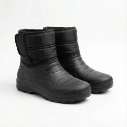 Чоловічі зимові чоботи дутики на липучці. Чорні сноубутси з калошею ЕВА 41-46