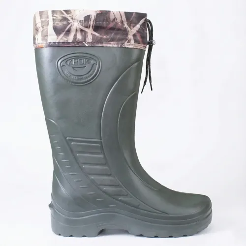 Чоботи чоловічі піна ЕВА зимові. Гумові чоботи для риболовлі Krok з камуфляжним манжетом. Розміри 41-46