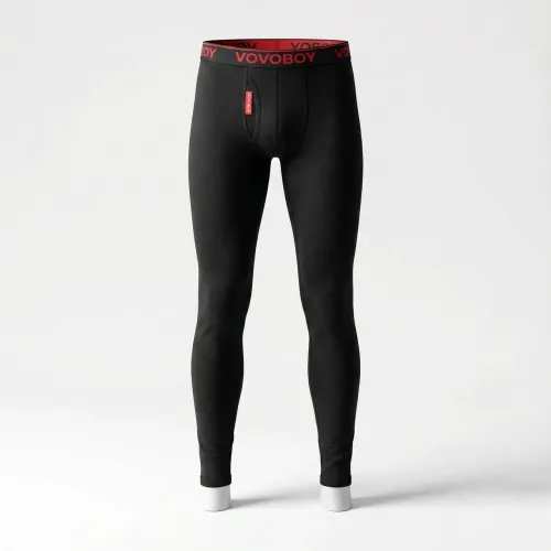 Чоловічі кальсони на флісі VOVOBOY чорні. Теплі зимові підштаники термобілизна M-XXXL (46-54)