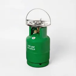 Газовий балон 8 л Jan Svarka (Комплект з пальником). Посилений метал 2 мм, латунний кран (VIP)