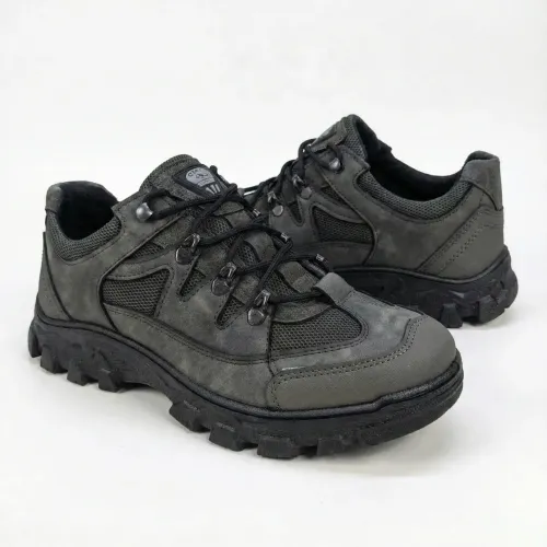 Чоловічі трекінгові кросівки демісезонні. Сірі тактичні кросівки Camel нубук 41-45