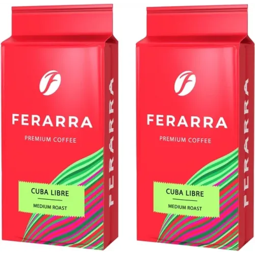 Упаковка меленої кави Ferarra Cuba Libre з ароматом кубинського рому 250 г х 2 шт.