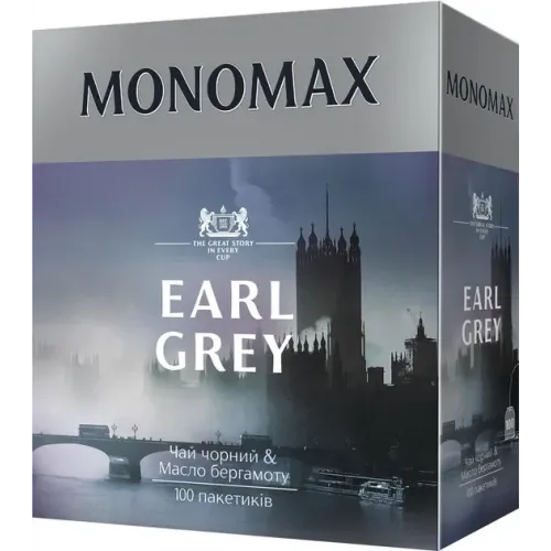 Чай чорний пакетований Мономах Earl Grey 100 х 2 г