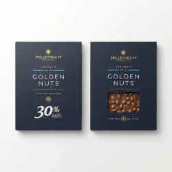 Шоколад молочний Millennium Golden Nuts з цілим фундуком 1,1 кг. Велика подарункова плитка (30% горіхів)