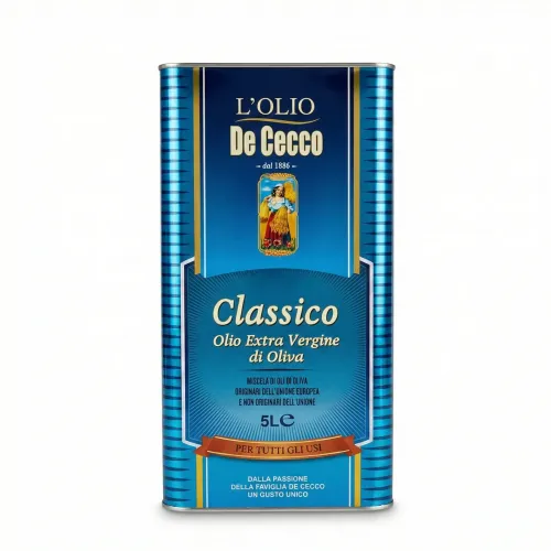 Оливкова олія De Cecco Classico Extra Virgin 5 л (Італія), універсальна олія для всіх страв, жерстяна банка