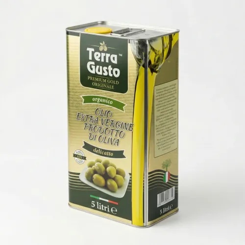 Оливкова олія Terra Gusto Extra Virgin 5 л (Італія), кислотність 0.3%, Premium Gold, органічна