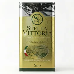 Оливкова олія Stella Vittoria Extra Virgin 5 л (Італія), перший холодний віджим, золота каністра