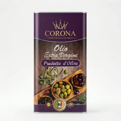 Оливкова олія Corona Premium Extra Virgin 5 л (Італія), кислотність 0.1%, елітна олія в каністрі