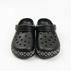 Сабо жіночі чорні Dago Style з орнаментом піна ЕВА. Крокси з візерунком 36-41