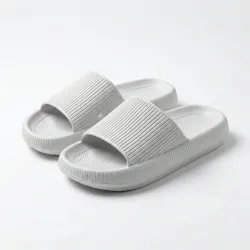 Жіночі шльопанці (пінка) білі фактурні | На платформі, М'які, Розміри 37-41