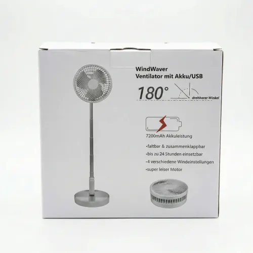 Вентилятор акумуляторний складний WindWaver (7200mAh), портативний USB вентилятор-трансформер, до 24 годин роботи