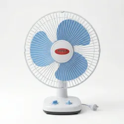 Настільний вентилятор Wimpex з таймером. Побутовий лопатевий вентилятор 3 швидкості (Біло-блакитний)