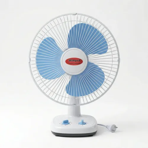 Настільний вентилятор Wimpex з таймером. Побутовий лопатевий вентилятор 3 швидкості (Біло-блакитний)