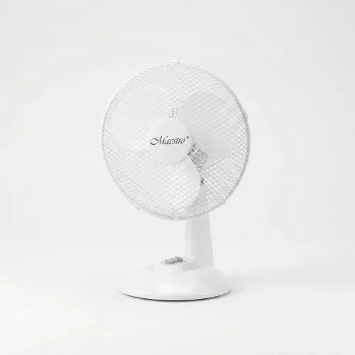 Вентилятор настільний Maestro MR-904 (Білий) — Потужний побутовий лопатевий вентилятор 3 швидкості для дому та офісу