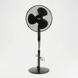 Вентилятор підлоговий KDE 40 см, 45 Вт, чорний. Потужний кімнатний вентилятор на ніжці (3 швидкості)