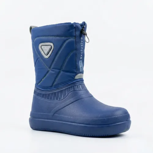 Жіночі зимові чоботи-дутики Dago Сині. Непромокаючі сноубутси на хутрі (піна ЕВА) 37-41