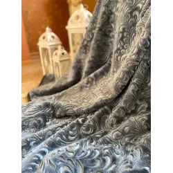 Велюровий плед з візерунком Vie Nouvelle 200х240 Темно-сірий