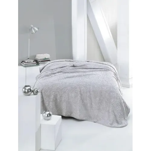 Велюровий плед з візерунком Vie Nouvelle 200х240 Пудровий