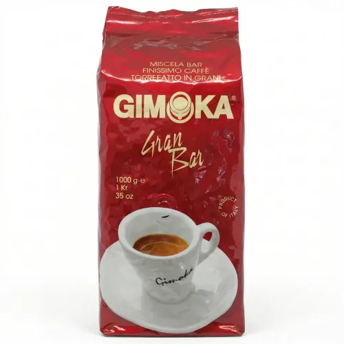 Кава в зернах Gimoka Gran Bar 1 кг (Італія) | Міцна кава для еспресо, Густа пінка, Miscela Bar