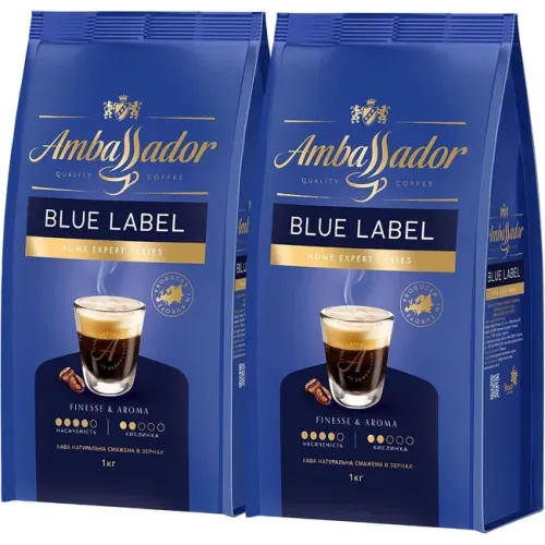 Набір кави Ambassador Beans Amb Blue Label P 1 кг х 2 шт