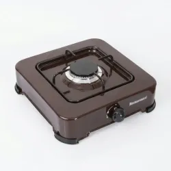 Газова плита настільна Rainberg 1 конфорка (Коричнева), побутовий таганок під балон, емаль