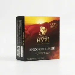 Чай чорний Принцеса Нурі Високогірний 100 пакетиків | Індійський, Міцний, З ярличками, Сімейна упаковка