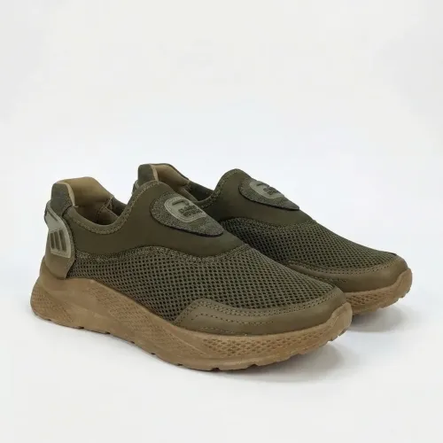 Чоловічі кросівки-сітка Dago Sport Оливкові літні без шнурків (41-45) дихаючі мокасини