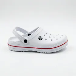Чоловічі сабо (крокси) Білі з червоною смугою (41-45) з піни ЕВА для медиків та кухарів