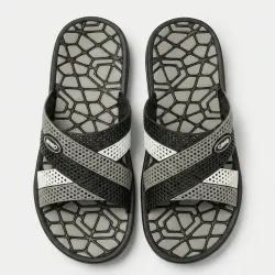 Чоловічі шльопанці Olimp Чорно-Сірі гумові (41-46) сланці для пляжу та басейну