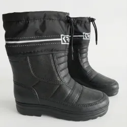 Чоботи чоловічі зимові Крек (EVA), теплі непромокаючі дутики на хутрі, чорні