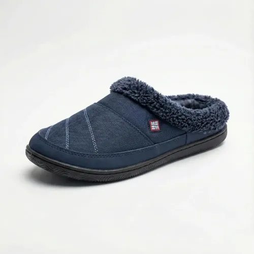 Чоловічі кімнатні капці утеплені Dago Style (Лівів) на хутрі, сині