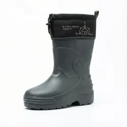 Чоловічі зимові чоботи ЕВА з манжетом Explore. Теплі гумові чоботи для риболовлі темно-сірі. Розміри 41-45
