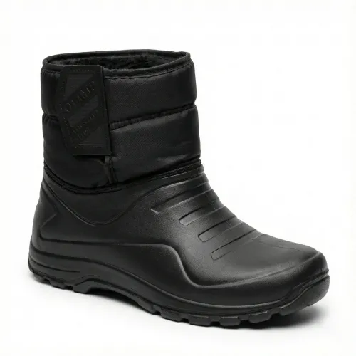 Чоловічі зимові чоботи дутики на липучці. Чорні сноубутси Olimp на хутрі 41-46