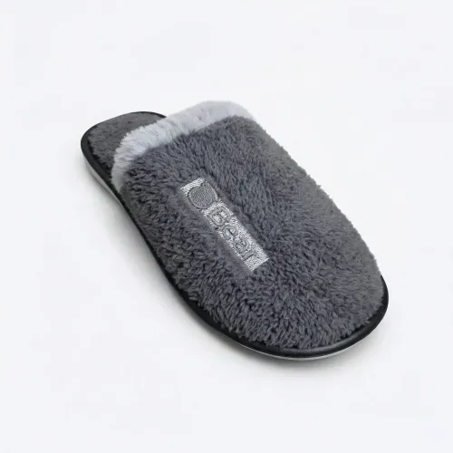 Хатні капці жіночі хутряні сірі Bear Теплі домашні капці плюшеві закриті 36-41 40