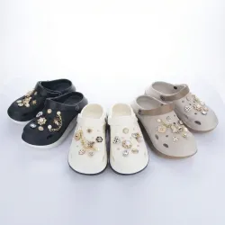 Жіночі крокси сабо на платформі з прикрасами та ланцюжком (36-41) стильні ЕВА