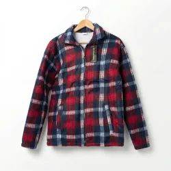 Чоловіча зимова куртка-сорочка на хутрі. Тепла кофта в карту (Фліс) 52-62 Батал XXXXXL