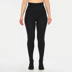 Зимові термоколготки на хутрі чорні (Модель 1Д-84), теплі жіночі колготи з начосом, щільні та еластичні 2