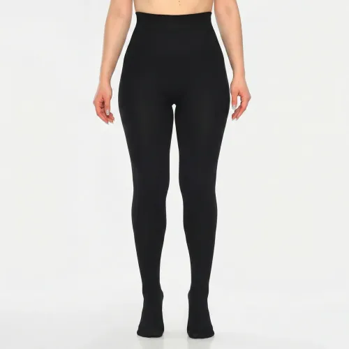 Зимові термоколготки на хутрі чорні (Модель 1Д-84), теплі жіночі колготи з начосом, щільні та еластичні 4