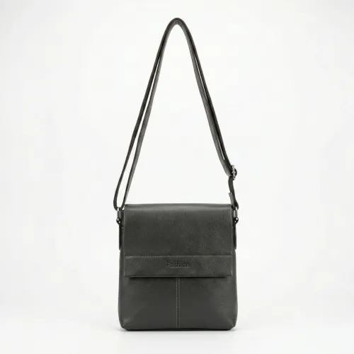 Чоловіча сумка через плече Fashion Чорна. Містка сумка-планшетка з еко-шкіри